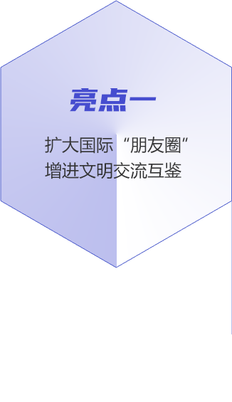 亮點一：擴大國際“朋友圈” 增進文明交流互鑒